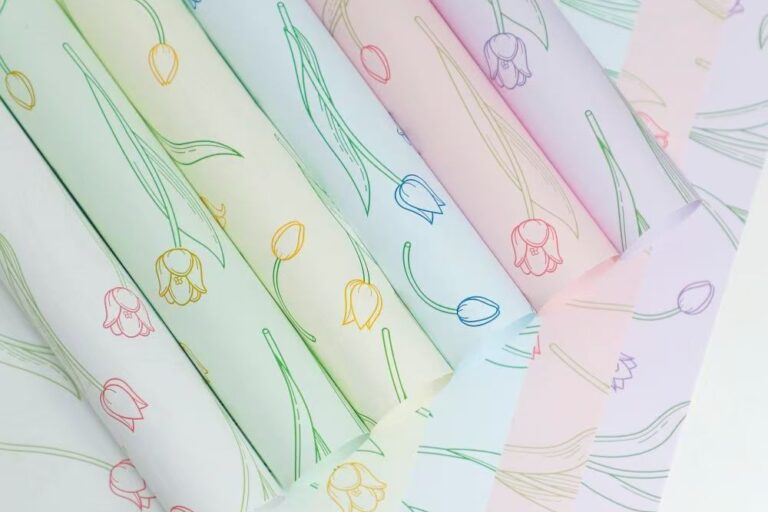 Waterproof thick tulip flower wrapping paper for bouquets