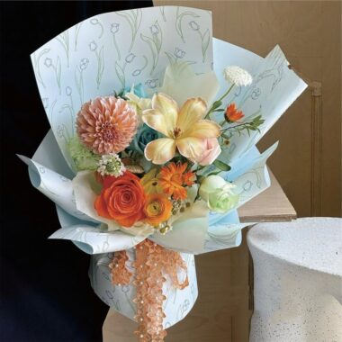 Waterproof thick tulip flower wrapping paper for bouquets