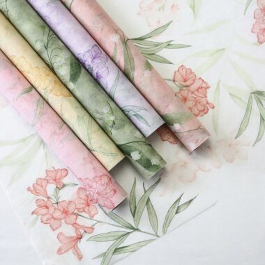 Waterproof vintage bird and floral flower wrapping paper