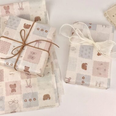 Vintage candy bear cute decorative gift wrapping paper