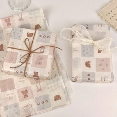 Vintage candy bear cute decorative gift wrapping paper