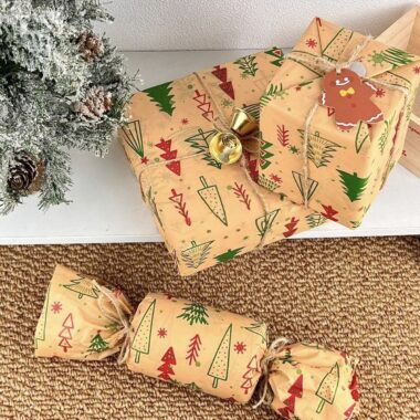 Vintage Christmas tree large kraft wrapping paper for gifts