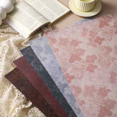 Vintage floral kraft flower wrapping paper for bouquets