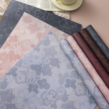 Vintage floral kraft flower wrapping paper for bouquets