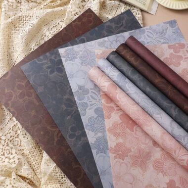 Vintage floral kraft flower wrapping paper for bouquets