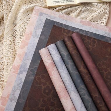 Vintage floral kraft flower wrapping paper for bouquets