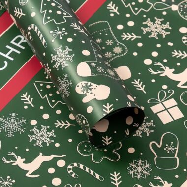 Waterproof plaid Christmas wrapping paper for holiday gifts