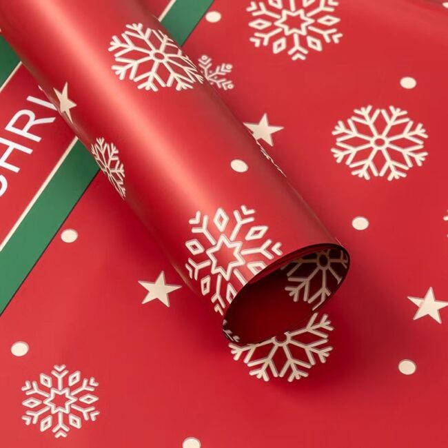 Waterproof plaid Christmas wrapping paper for holiday gifts