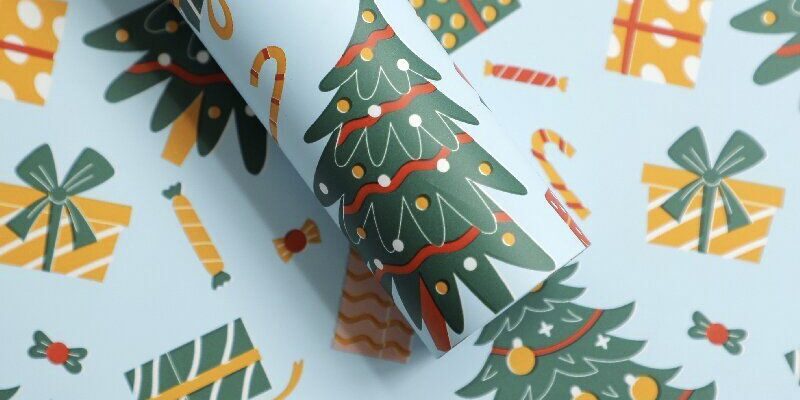 Waterproof thick Christmas wrapping paper for holiday gifts