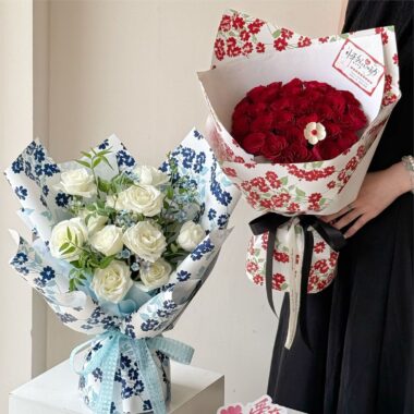 Waterproof thick floral festival flower wrapping paper