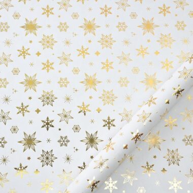 White gold foil minimalist Christmas wrapping paper for gifts