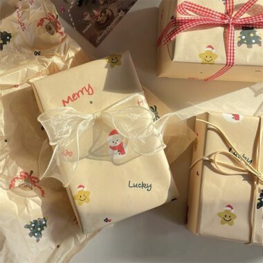 Snowman winter Christmas wrapping paper for festive gifts