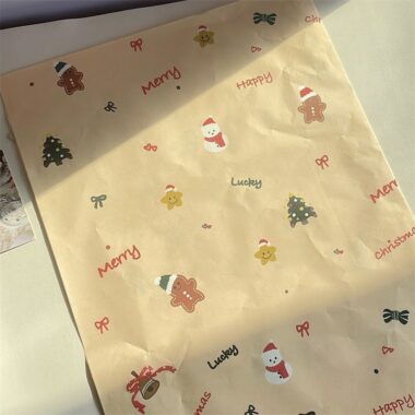 Snowman winter Christmas wrapping paper for festive gifts