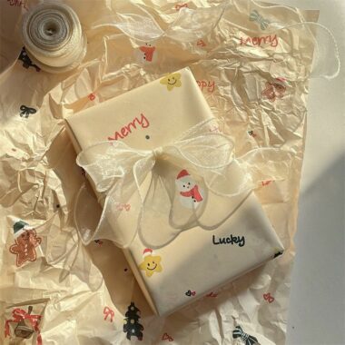 Snowman winter Christmas wrapping paper for festive gifts