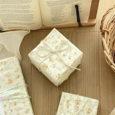 Yellow rose vintage small floral gift wrapping paper